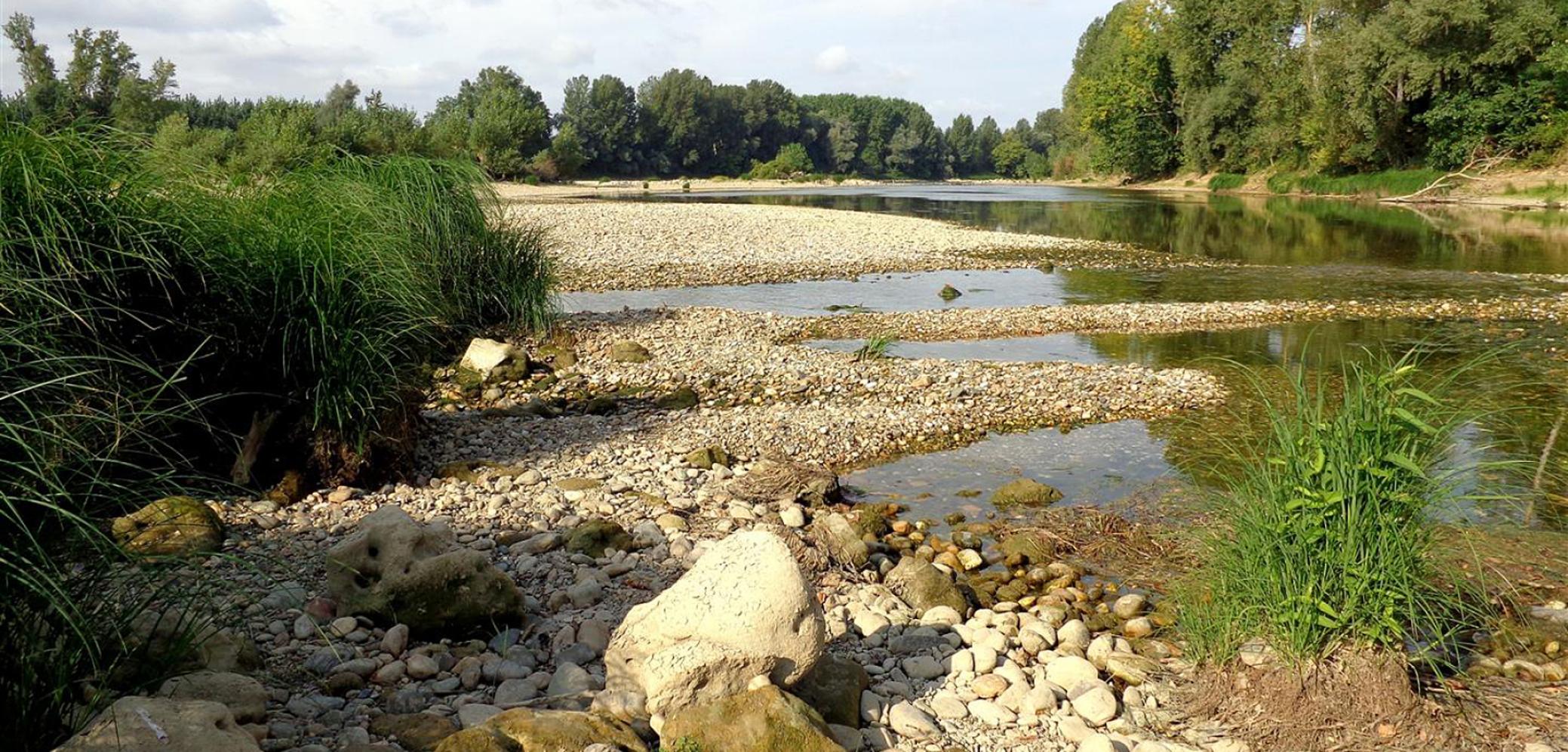 La Garonne en étiage en août 2016