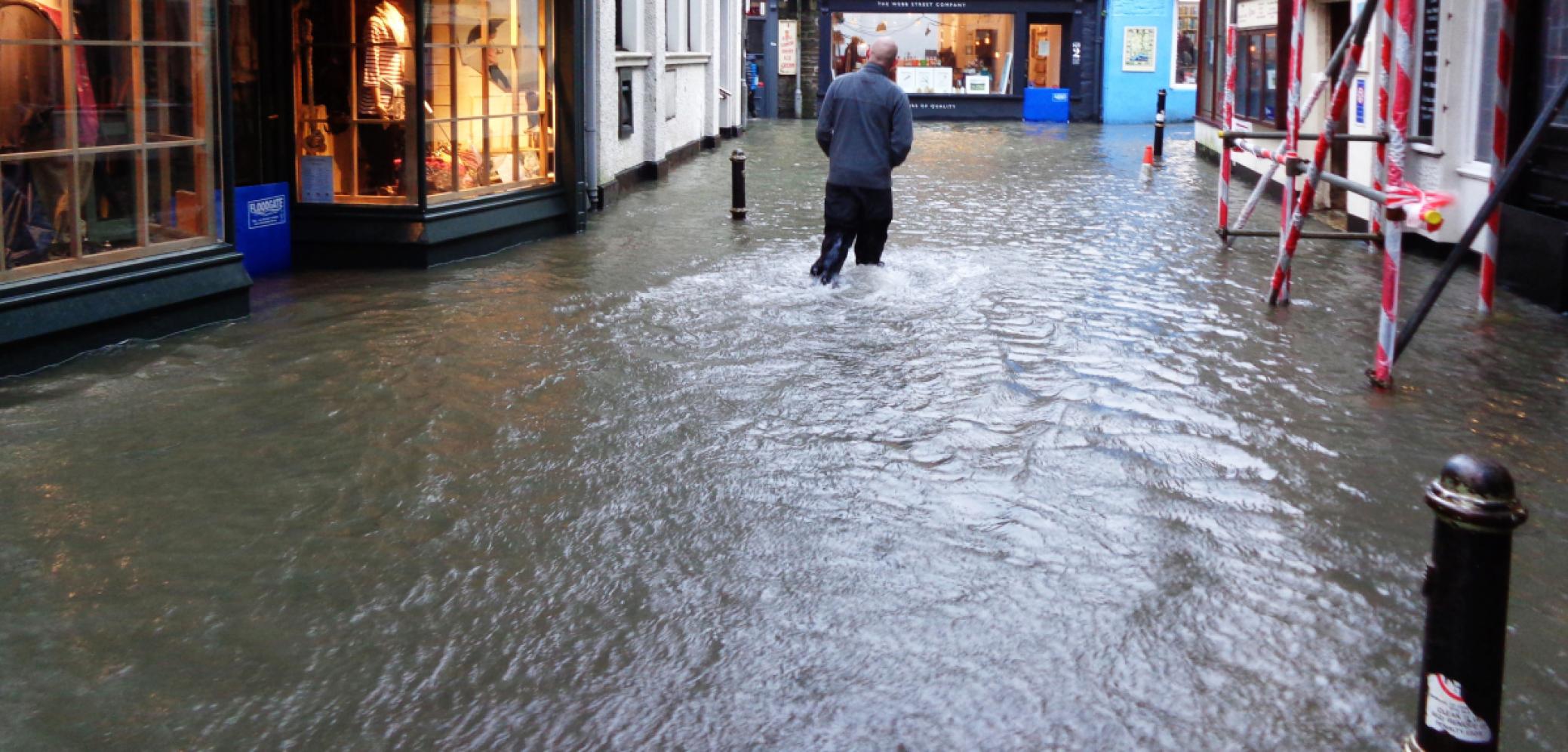 Inondation dans un centre ville
